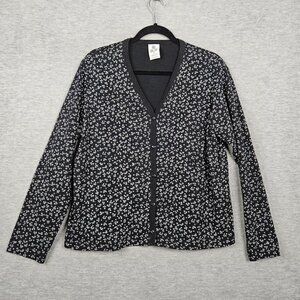 Hot Cotton Women’s Floral Printed Button Up Long Sleeve Knit Top Size M